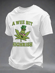 Men's  Funny St Patrick Day A Wee Bit Highrish Short Sleeve  T-shirt