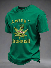 Men's  Funny St Patrick Day A Wee Bit Highrish Short Sleeve  T-shirt