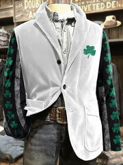 Men's St. Patrick's Day Print Casual Lapel Suit
