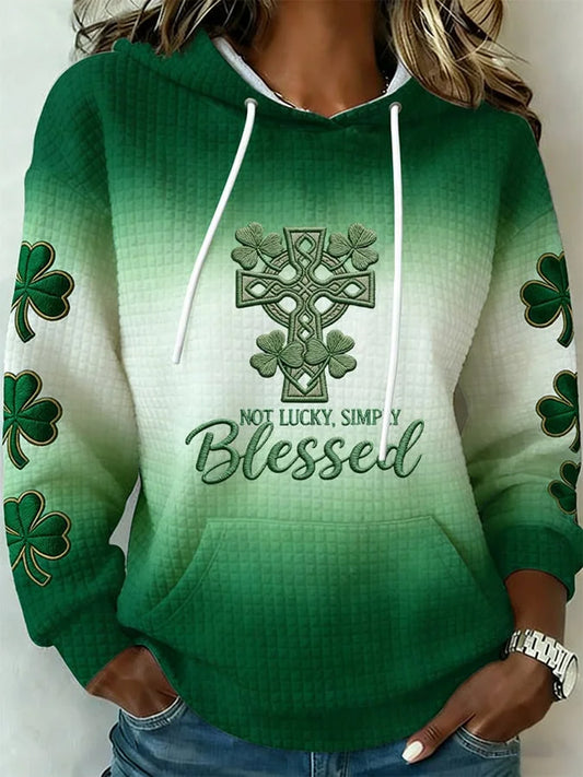 Women's St. Patrick's Day Print Large-sized Hooded Sweatshirt