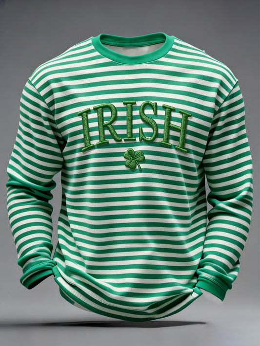Men's St. Patrick's Day Shamrock Art Long Sleeve T-shirt