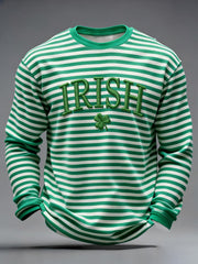 Men's St. Patrick's Day Shamrock Art Long Sleeve T-shirt