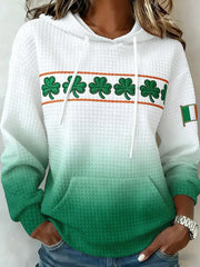 Women's St. Patrick's Day Print Large-sized Hooded Sweatshirt