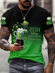 Men's St. Patrick's Day Irish Beer Festival Printed T-shirt