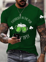 Men's St. Patrick's Day Everybody In The Pub Gettin Tipsy Shamrock Print Tee