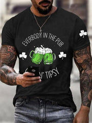 Men's St. Patrick's Day Everybody In The Pub Gettin Tipsy Shamrock Print Tee