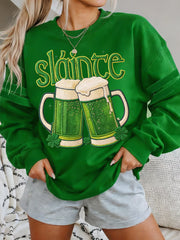 Women's St. Patrick's Day Funny Beer Lucky Shamrock Sweatshirt