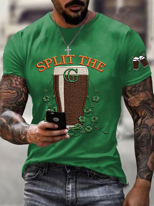 Men's St. Patrick's Day Split the G Printed Short Sleeve T-Shirt