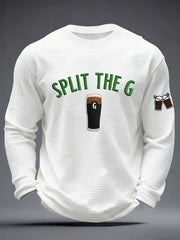 Men's St. Patrick's Day Split the G Printed Waffle Long Sleeve T-Shirt