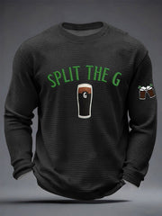 Men's St. Patrick's Day Split the G Printed Waffle Long Sleeve T-Shirt