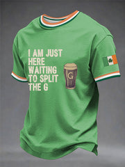 Men's Funny St Patricks Day Shamrock Split the G Short Sleeve T-shirt