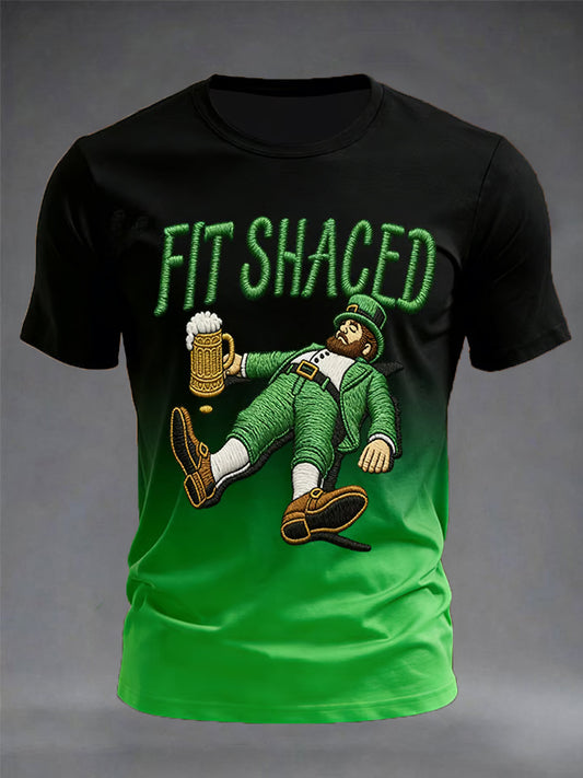 Men's Funny St. Patrick's Day Fit Shaced Print Casual Tee