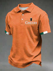 Men's Cheers Print St.Patrick's Day Shirt