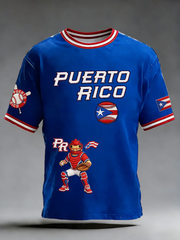 Men's Puerto Rico Baseball Short Sleeves T-shirt
