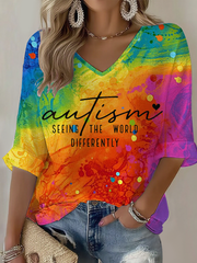 Women's Autism Awareness Waffle T-shirt
