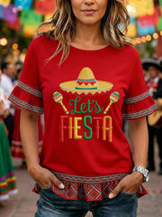 Women's Cinco de Mayo Print Casual T-Shirt