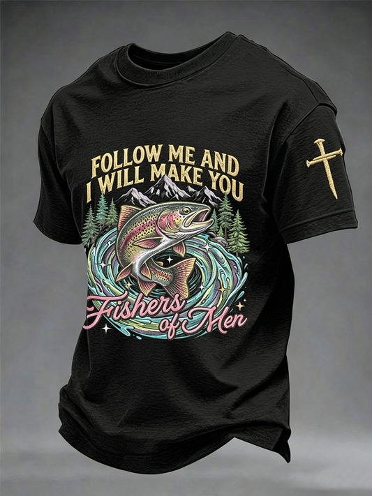 Men's Follow Me And I Will Make You Fishers Of Men Short-sleeved T-shirt