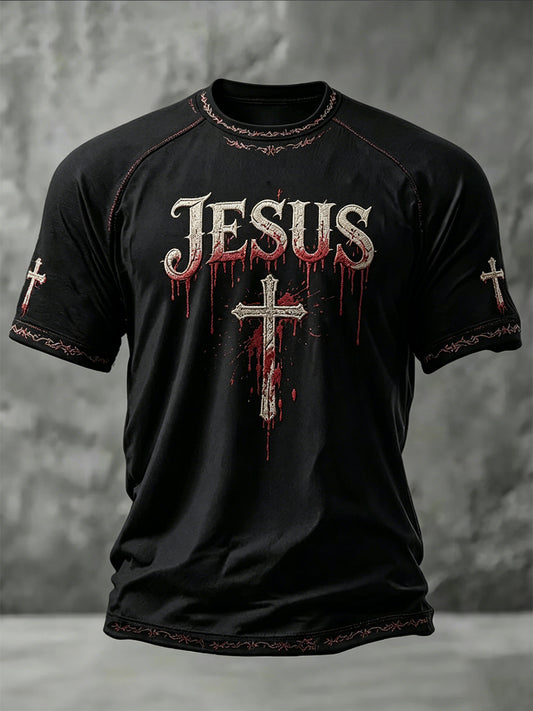 Men's Faith JESUS Printed Casual short sleeves t-shirt