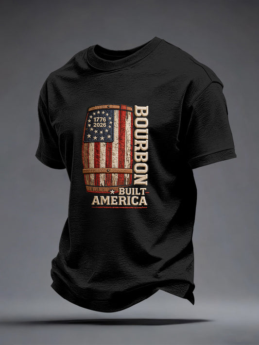 Men's America Inspired Embroidered Pattern T-Shirt