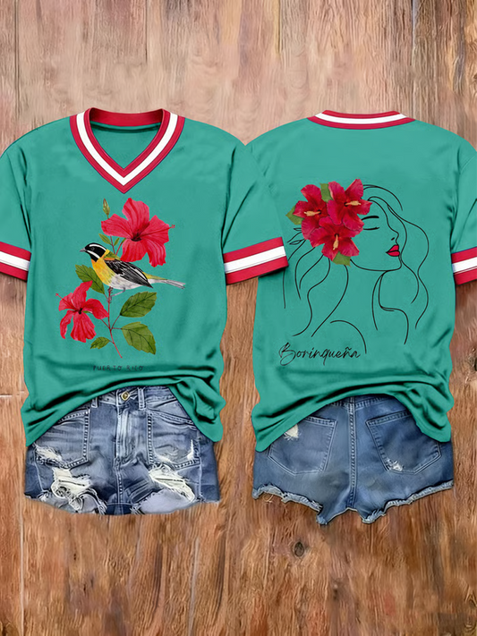 Women's Puerto Rico Printed short-sleeved T-shirt