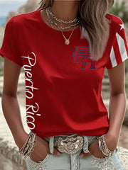 Women's Puerto Rico Printed short-sleeved T-shirt