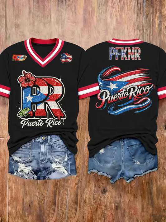 Women's Puerto Rico Printed short-sleeved T-shirt