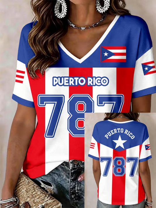 Women's Puerto Rico Printed short-sleeved T-shirt