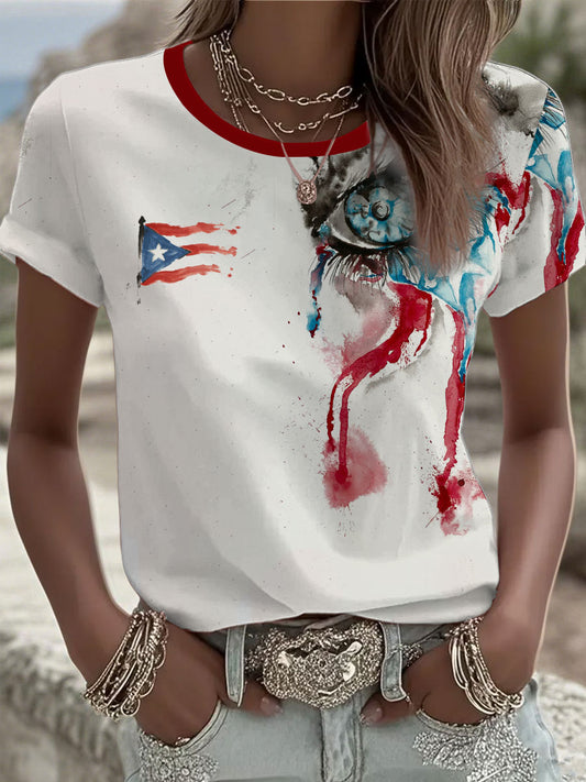 Women's Puerto Rico Printed short-sleeved T-shirt