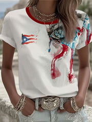 Women's Puerto Rico Printed short-sleeved T-shirt