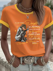 Women's 'I Am The Daughter Of The King' Printed Casual T-Shirt