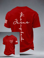 Men's Jesus Has My Back Print T-Shirt