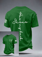 Men's Jesus Has My Back Print T-Shirt
