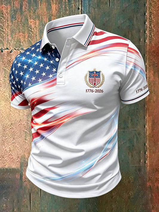 Men's USA 1776-2026 Printed Casual Top