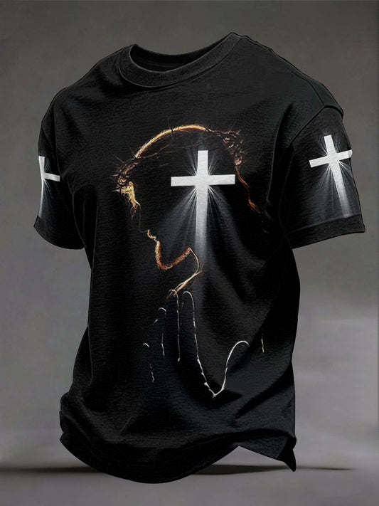 Men's Jesus Cross Print T-Shirts