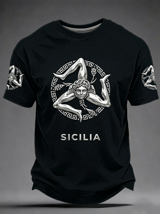 Men's Sicilia Trinacria Short Sleeves T-shirt