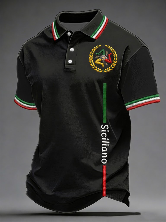 Men's Sicilia Trinacria Short Sleeves Shirt