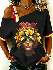 Women's Sicilia Teste Di Moro Off-the-Shoulder Short-Sleeve T-Shirt