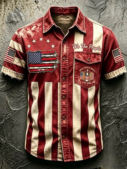 Men'S Anniversary National Faith Print Shirt