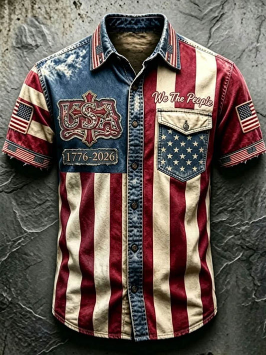 Men'S Anniversary National Faith Print Shirt