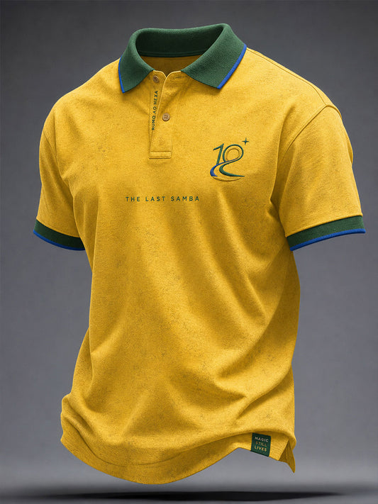 Men's Brazil Football Lover 10 Art Printed Casual Tops