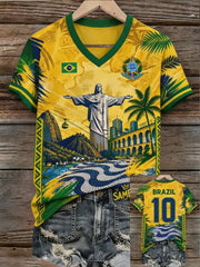 Women's Brazil Football Lover Printed T-shirt
