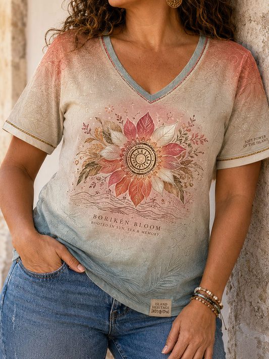 Women's Puerto Rico Pride Printed Linen T-shirt