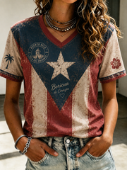 Women's Puerto Rico Printed short-sleeved T-shirt