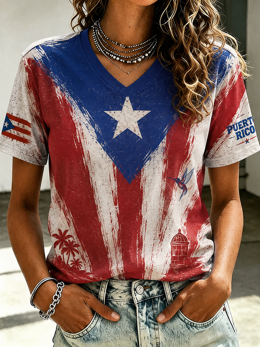 Women's Puerto Rico Printed short-sleeved T-shirt