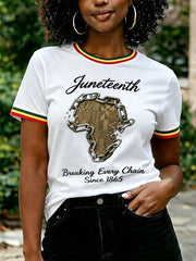 Women's Juneteenth Breaking Every Chain Since 1865 Print Tee