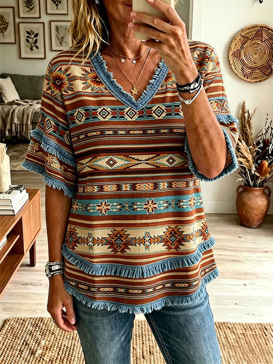 Women's Native Geometric Art Tops