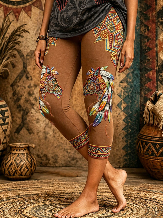 Women's Native Horse Art Leggings