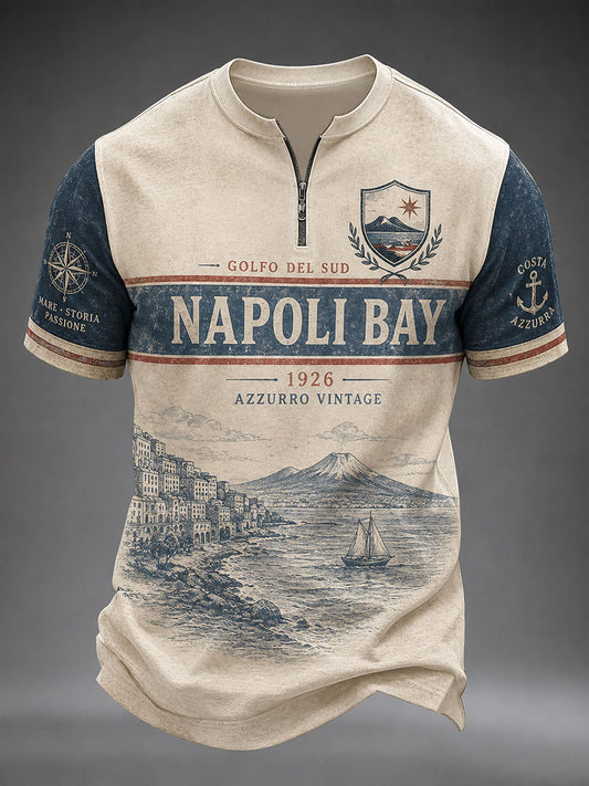 Men's Napoli Bay Zip Short Sleeve T-Shirt