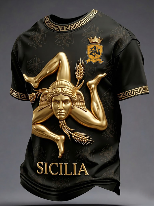 Men's Sicilia Trinacria Short Sleeves T-shirt
