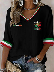 Women's Sicilia Trinacria Cotton-Line Top